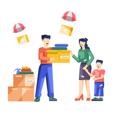 Bağış ve Hayırseverliğin Düz İllüstrasyonu