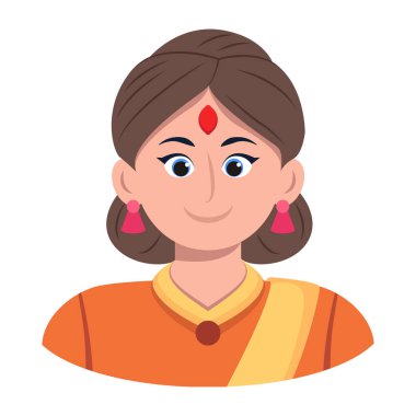 Arap kadın avatar ikon vektör düz tasarım