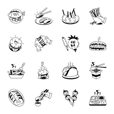 Şirin çizgi karalama vektör çizimi