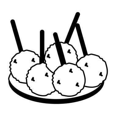 Şirin çizgi film yemek vektörü çizimi