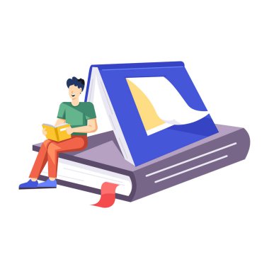 Öğrenci kitaplarının düz vektör çizimi