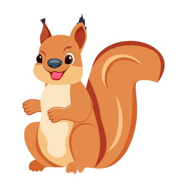 Beyaz arkaplanda izole edilmiş şirin çizgi film karakteri, vektör illüstrasyonu  