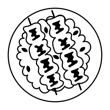 Şirin çizgi film yemek vektörü çizimi