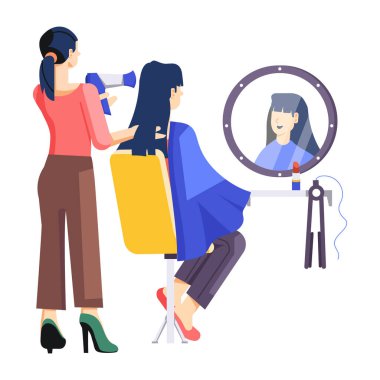 güzellik moda konsepti, çizgi film vektör çizimi. düz resimleme