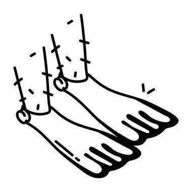 El çizimi karikatür ayak