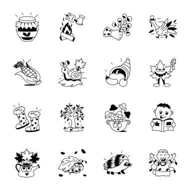 Şirin çizgi karalama vektör çizimi