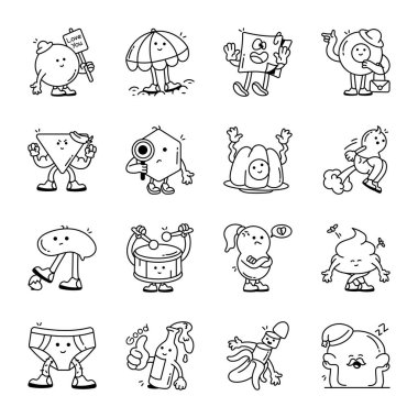 Şirin çizgi karalama vektör çizimi