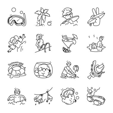 Spor elbiseli, vektör çizimleri olan bir grup farklı insan.