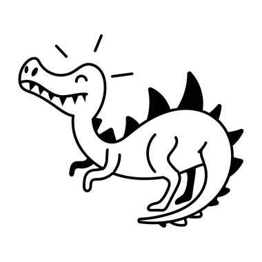 Şirin dinozor vektör çizimi tasarımı