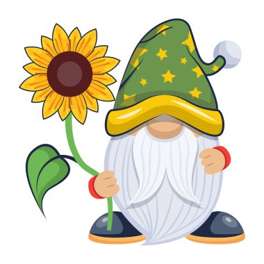 Çiçekli cücenin çizgi film karakteri