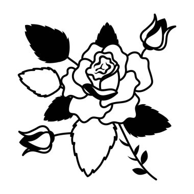 vektör çizim çiçek gül 