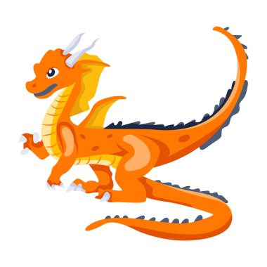 ejderha çizgi film ikonu vektör illüstrasyonu.