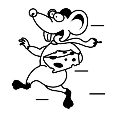 Çizgi film faresi peynirle çalışıyor