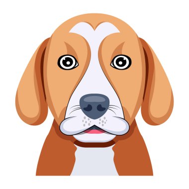 Tatlı köpek kafası çizgi filminin vektör çizimi