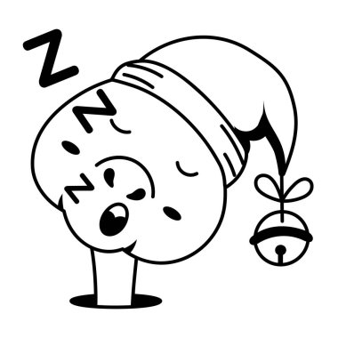 Uyuyan bir kardan adamın el çizimi.