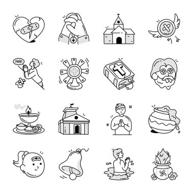 Hindistan vektör çizgisi simgeleri kümesi