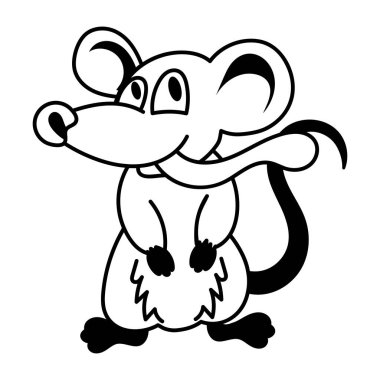 Vektör çizim karikatür komik fare