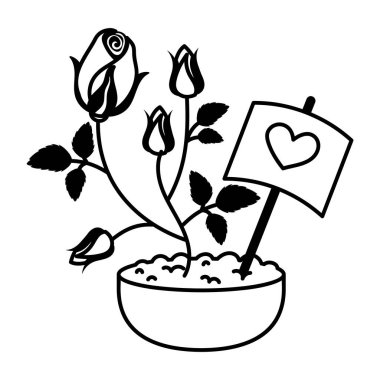 İçinde kalbi olan sevimli bir çiçek.