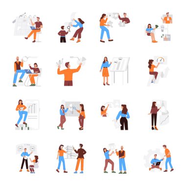 düz simgeler insan seti