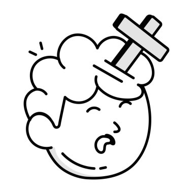 Bir mezarın çizgi çizimi