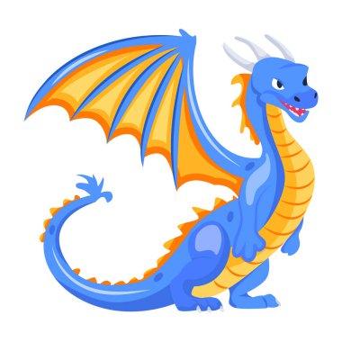 beyaz arkaplanda çizgi film ejderhası