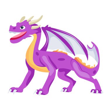 çizgi film ejder simgesi vektör çizimi