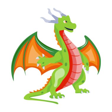 Çizgi film ejderhasının vektör çizimi