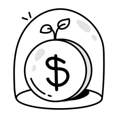 Para çantası simgesi, taslak biçimi