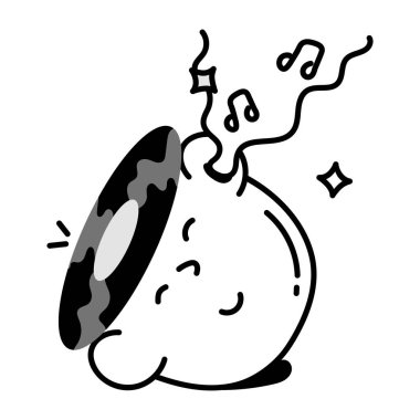 Çizgi film müziği oynatıcısının vektör çizimi