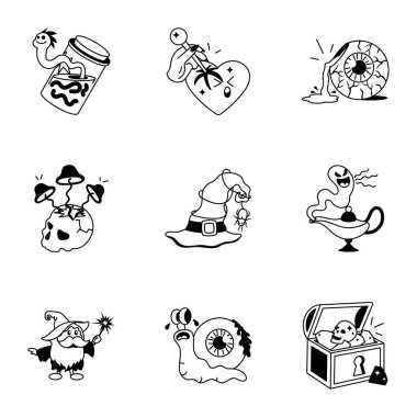 Çocuklar için sevimli ikonlar. vektör illüstrasyonu