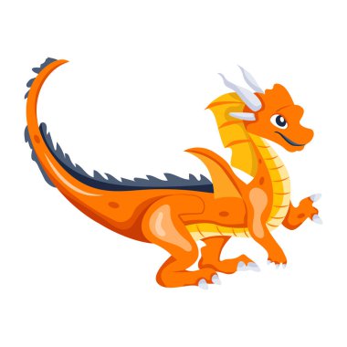 Çizgi film ejderhasının vektör çizimi 