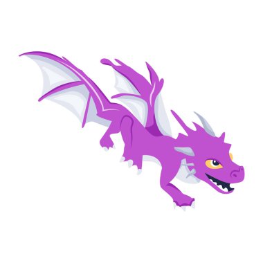 Çizgi film ejderhasının vektör çizimi