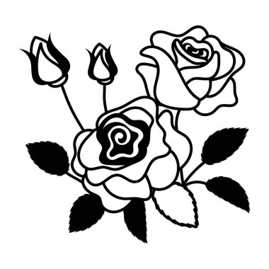 Beyaz arkaplanda izole edilmiş gül simgesi