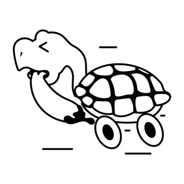 Kaplumbağa çalışan simge vektör çizimi.