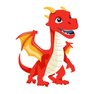 Şirin ejderha karakterinin vektör çizimi