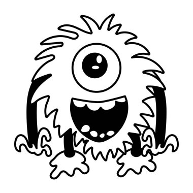 komik karikatür canavar. vektör çizim
