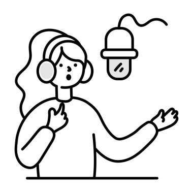 Podcasting Doodle Hand Çizim Biçimi Simgesi