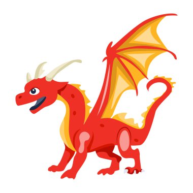 beyaz arkaplanda ejderha vektör çizimi