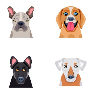 Tatlı ve komik köpeklerin vektör çizimi