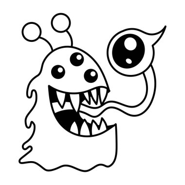 Karikatür komik canavar. Vektör çizim