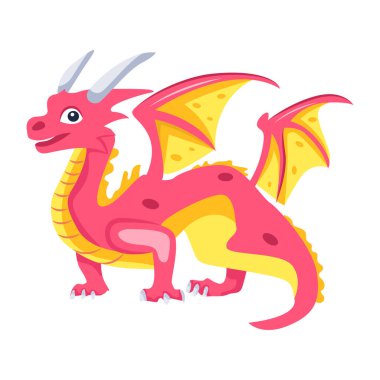 ejderha çizgi film ikon vektör tasarımı