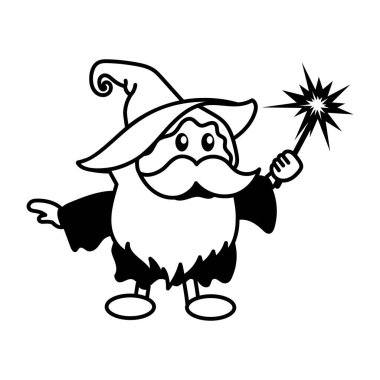 Mutlu büyücü. vektör illüstrasyonu