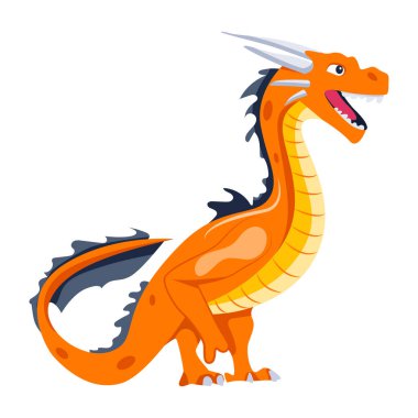 Beyaz arkaplanda ejderhanın vektör çizimi