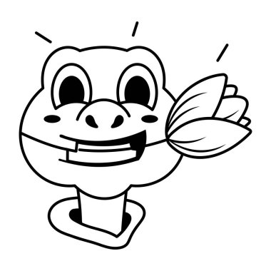 Çiçek çizgi film karakteri olan sevimli küçük kaplumbağa.