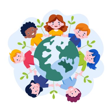 Çocuk gününün düz bir tasviri 