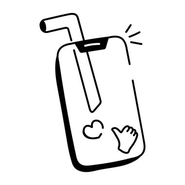 Karalama biçiminde tasarlanmış sosyal ortam simgesi 