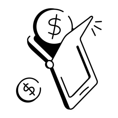 Cep cüzdanının karalama simgesi  