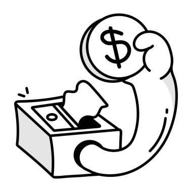 Para Krizi simgesi karalama stilinde