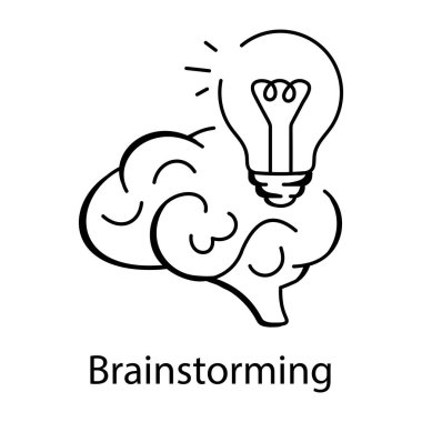 Karalama tarzında beyin fırtınası simgesi