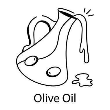 Zeytinyağı sürahisinin karalama ikonu.